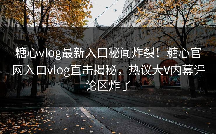 糖心vlog最新入口秘闻炸裂！糖心官网入口vlog直击揭秘，热议大V内幕评论区炸了