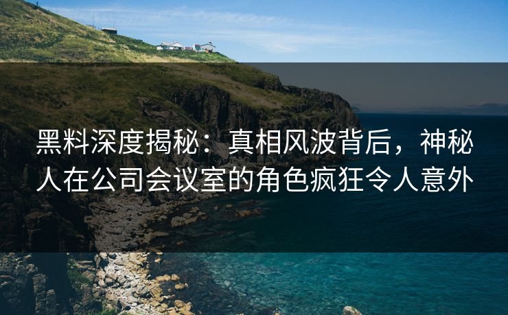 黑料深度揭秘：真相风波背后，神秘人在公司会议室的角色疯狂令人意外